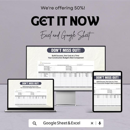 Construction Schedule of Values Template | Contractor Budget Spreadsheet | Project Cost Tracker | Construction Budget Sheet