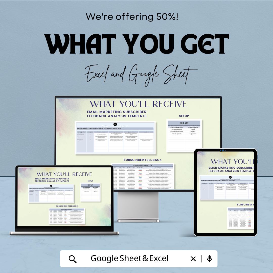 Email Marketing Subscriber Feedback Analysis Template | Email Feedback Tracker | Customer Response Analyzer | Marketing Review Tool