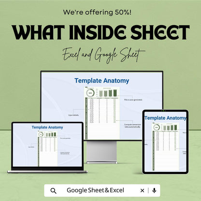 Sales Lead Conversion Rate Calculator Sheet | Excel and Google Sheets Template | Lead Conversion Optimization & Sales Tracking