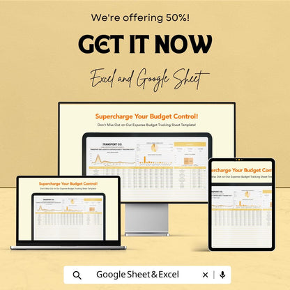 Transport and Logistics Expense Budget Tracking Sheet Template | Excel and Google Sheets | Fleet Expense Tracker | Logistics Cost Planner |