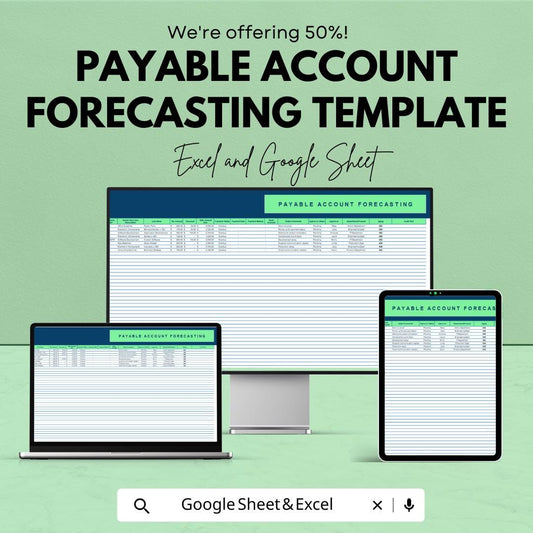 Payable Account Forecasting Template | Accounts Payable Tracker | Cash Flow Forecast | Vendor Payment Log | AP Schedule Sheet