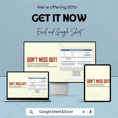 Business Project Plan Sheet | Excel & Google Sheets | Editable Project Tracker | Planning Template | Budget + Timeline + Team Details