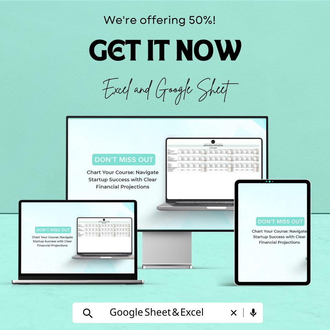 Startup Financial Projections Template | Excel & Google Sheets | Financial Forecast Model | Business Financial Planning Spreadsheet