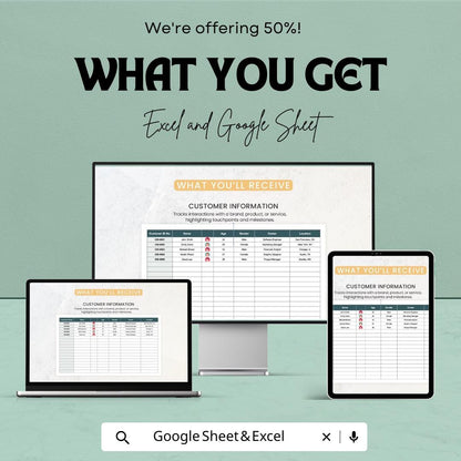 Operations Customer Journey touchpoints Analysis Sheet | Excel and Google Sheets Template | Optimize Customer Experience & analyze