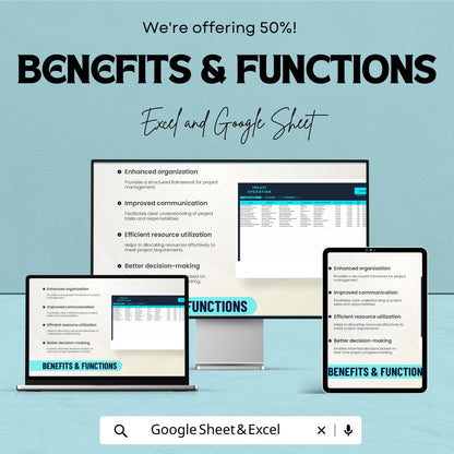Project Operation Template, Project Management Excel Sheet, Operations Tracker, Google Sheets Project Planner, Task Timeline Dashboard