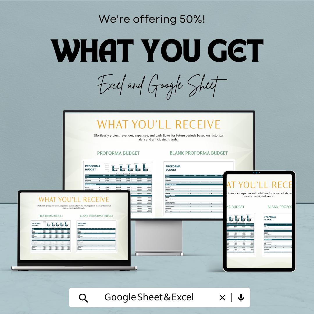 Proforma Budget Sheet Template - Excel and Google Sheets for Financial Planning & Forecasting
