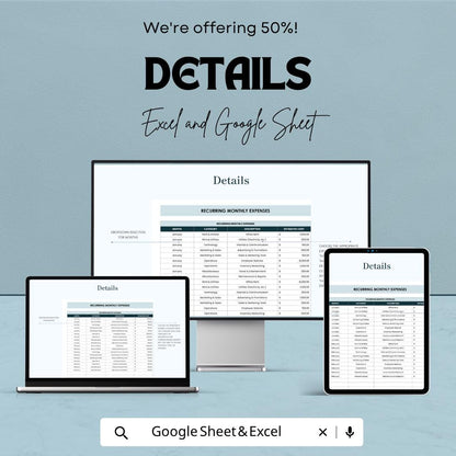 IT Financial Startup Costs Estimation Template | Startup Budget Spreadsheet | IT Business Cost Planner | Excel & Google Sheets |