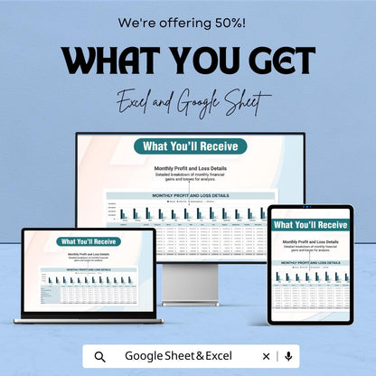 IT Financial Profit & Loss Projection Sheet | Google Sheets  | Track Revenue  Expenses | Monthly Financial Projections | Instant Download
