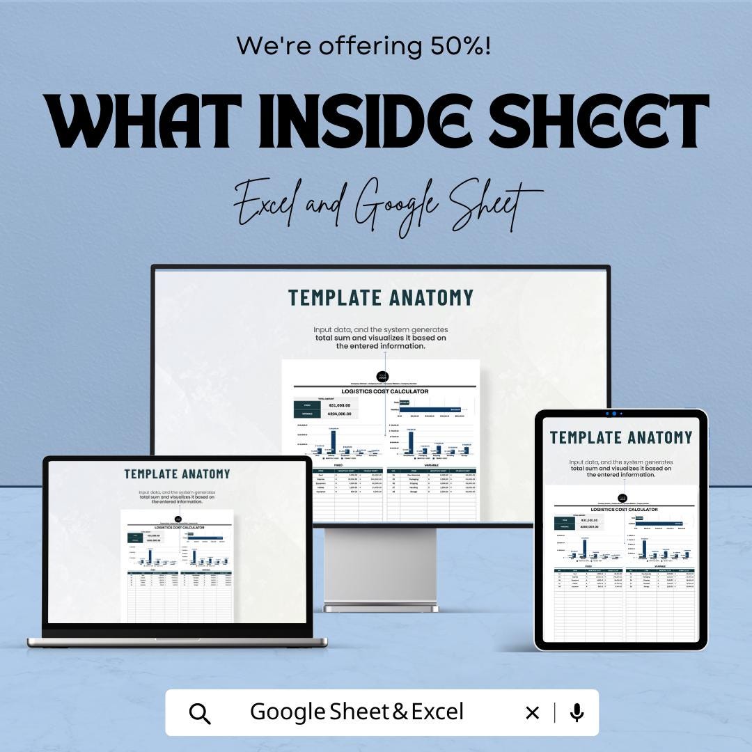 Operations Logistics Cost Calculator Template | Logistics Budget Tool | Excel & Google Sheets