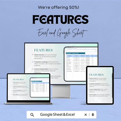 Market Analysis Sheet - Excel & Google Sheet Template for Business Insights and Strategy Planning