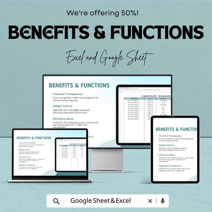 Hotel Labor Cost Budget Template | Payroll Budget Spreadsheet | Staff Cost Tracker | Excel & Google Sheets | Employee Expense Planner