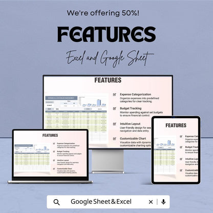 Expense Allocation and Management Sheet | Budget Tracker | Excel & Google Sheet | Financial Planning Template