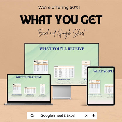 Marketing Promotion ROI Tracker Template | Marketing ROI Spreadsheet | Campaign Performance Tracker | Google Sheets ROI Tracking Tool