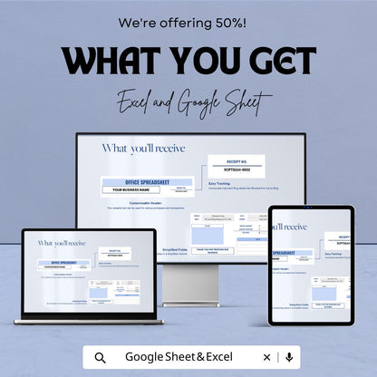 Office Spreadsheet Template | Business Receipt Tracker | Office Invoice & Payment Record Template | Small Business Spreadsheet