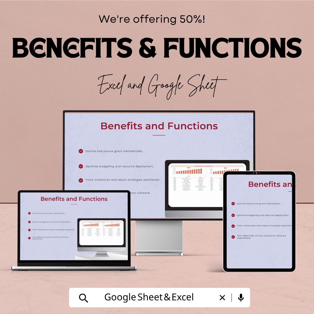 Conference Schedule Template | Event Planner Spreadsheet | Conference Agenda Planner | Event Schedule Template