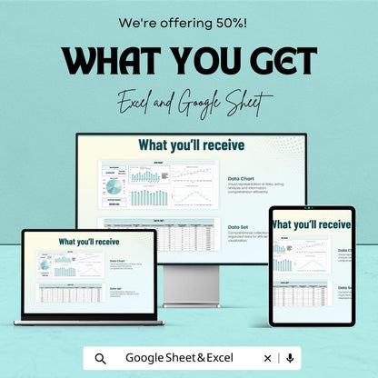 Data Chart Sheet for Excel & Google Sheets | Dynamic Dashboard | KPI Charts | Editable Spreadsheet | Data Visualization Template