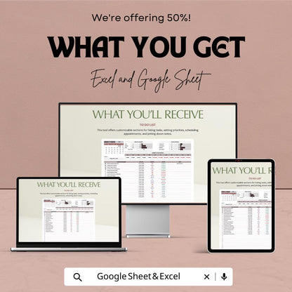 To Do List Planner Sheet - Daily Task Organizer Excel and Google Sheet - Priority Tracker & Scheduling Planner - 2025 Planner Template