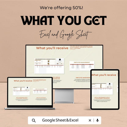 Initial Performance Goals & Achievement Tracker HR Template | Employee Goal Setting Spreadsheet | HR Tracker | Staff Progress Planner