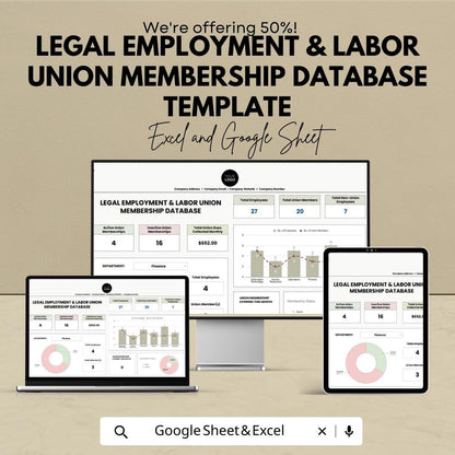 Union Membership Database, Employee Union Tracker, HR Membership Spreadsheet, Labor Union Log, Member Management Template,