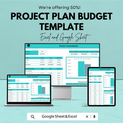 Project Plan Budget Template | Project Budget Planner | Business Expense Tracker | Financial Planning Spreadsheet | Project Management Tool
