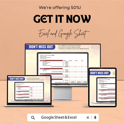 Project Cash Flow Sheet | Excel & Google Sheets Template | Cash Flow Tracker | Business Finance Planner | Instant Download