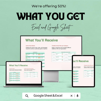 HR Action Plan Template | HR Strategy Planner | Human Resources Planning Spreadsheet | Excel & Google Sheets Workforce Management Tool