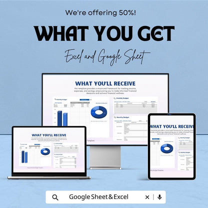 Personal Monthly Budget Sheet Template | Monthly Budget Planner | Google Sheet & Excel Budget Tracker | Easy Financial Management