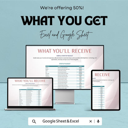 Startup Budget Template Excel Google Sheets | Small Business Budget Planner | Startup Cost Tracker Spreadsheet | Business Financial Planning