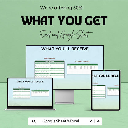 Debt Tracker Template | Excel & Google Sheets | Monthly Debt Spreadsheet | Personal Finance Planner | Debt Payoff Tracker