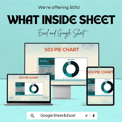503 Pie Chart Sheet – Excel & Google Sheets Template | Customizable Data Visualization | 50% Off