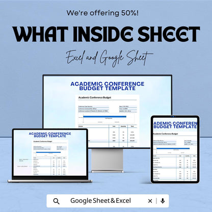 Academic Conference Budget Template | Conference Planning Spreadsheet | Excel & Google Sheets Budget Planner | Event Expense Tracker