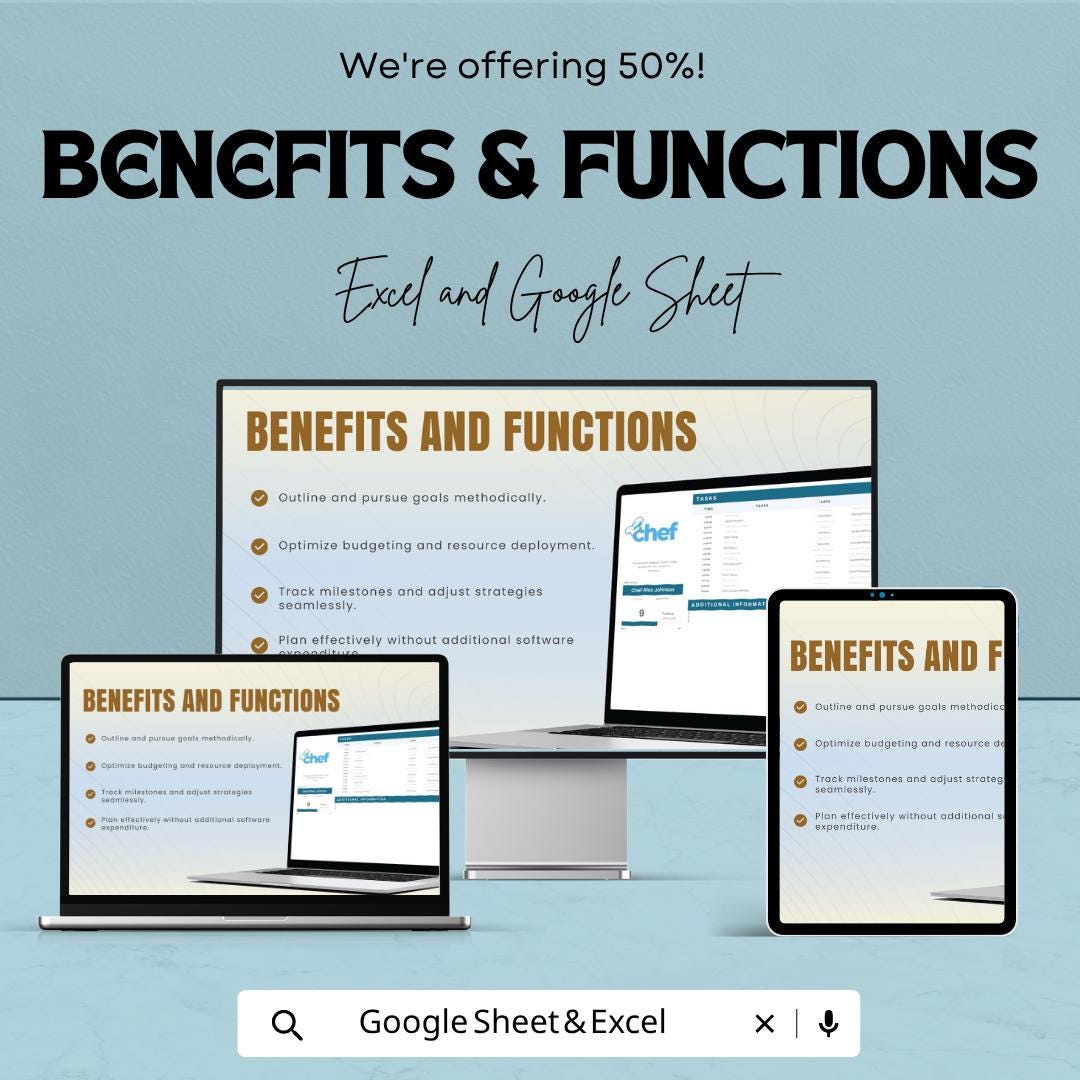 Chef Schedule Template | Restaurant Staff Schedule Spreadsheet | Kitchen Task Planner | Excel & Google Sheets | Restaurant Shift Planner