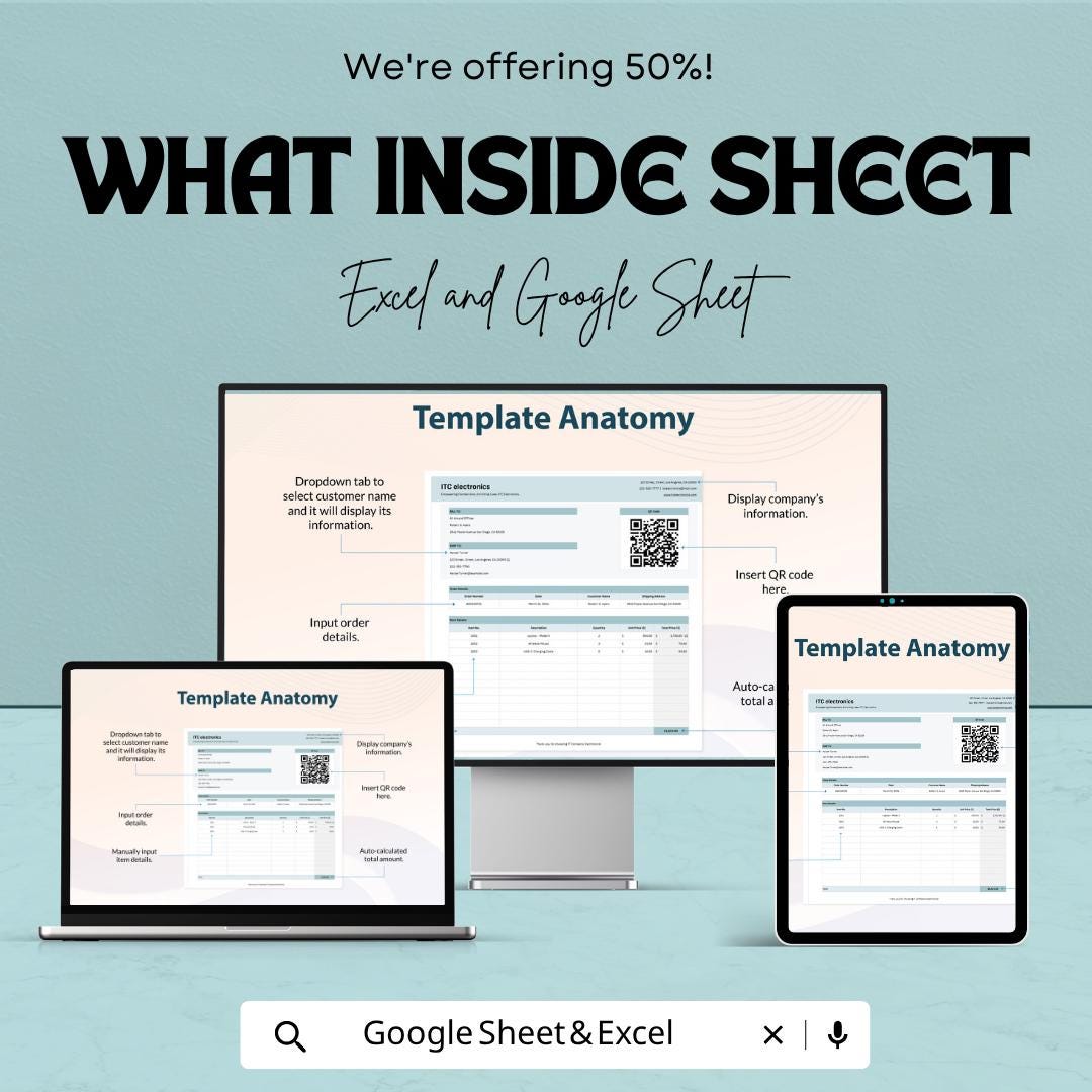 QR Code Packing Slip Template | Order Slip Template Shipping Invoice | Small Business Packing Slip