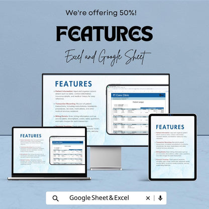 Patient Ledger Template for Excel & Google Sheets | Medical Billing Spreadsheet | Healthcare Payment Tracker | Clinic Billing Ledger |