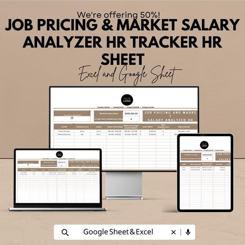 Job Pricing & Market Salary Analyzer HR Sheet | Excel and Google Sheets | HR Compensation Tool | Salary Benchmarking | Instant Download