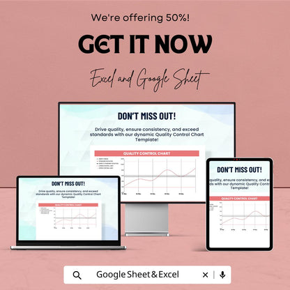Quality Control Chart Template | Excel & Google Sheets | SPC Data Tracker | Statistical Process Control Sheet | Instant Download