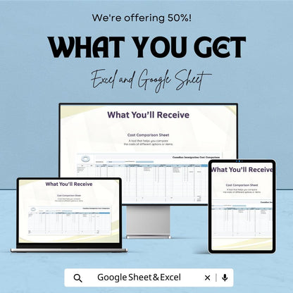 Cost Comparison Template | Price Analysis Spreadsheet | Cost Calculator | Supplier Comparison Sheet | Business Budget Tool