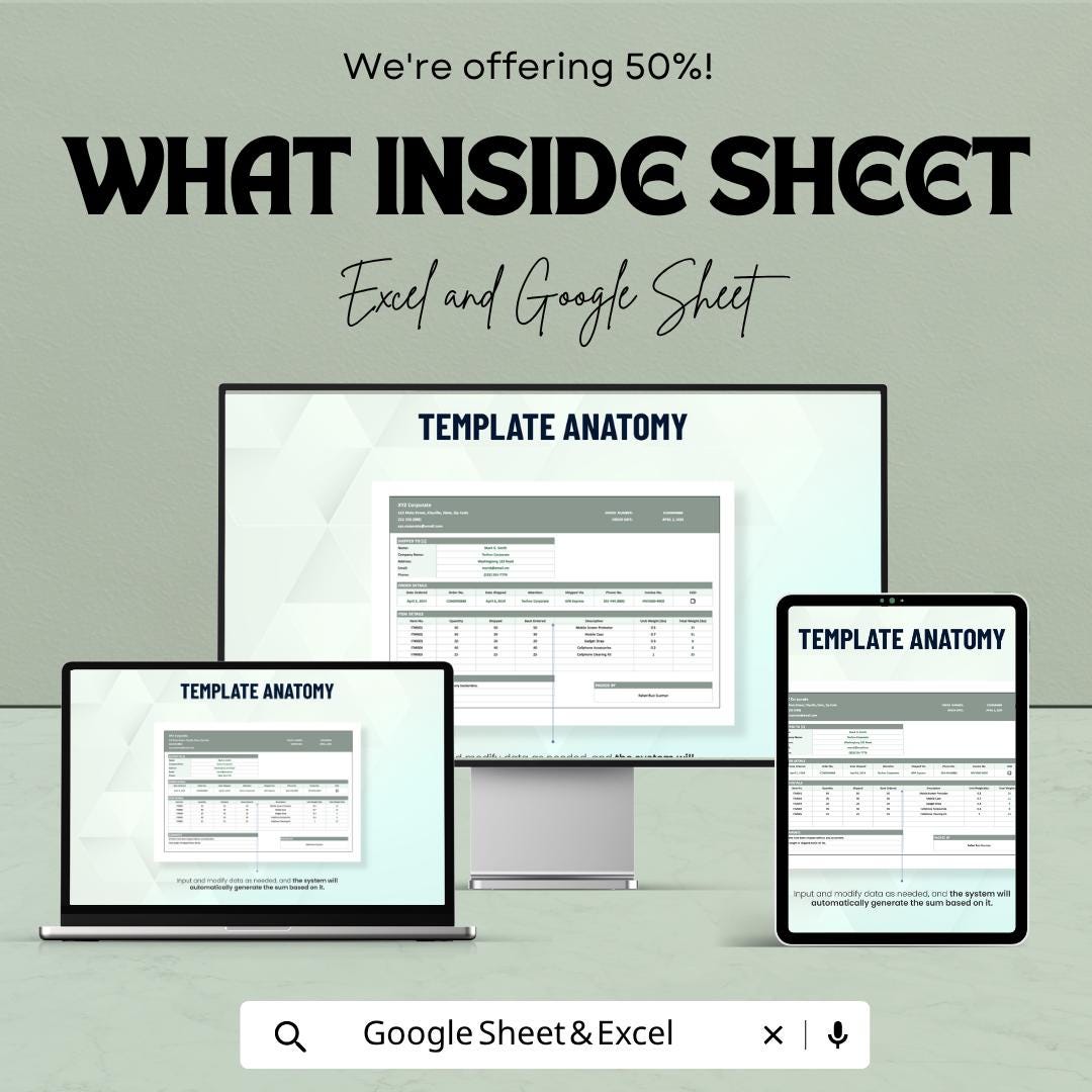 Inventory Packing Slip Template | Order Packing List | Shipping Packing Slip | Small Business Order Form |  Inventory Order Sheet