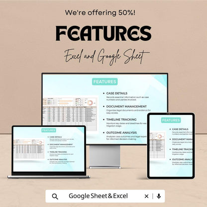 Startup Litigation and Legal Case Tracker Template | Excel & Google Sheets | Legal Case Management, Lawsuit Tracker, Startup Legal Tool