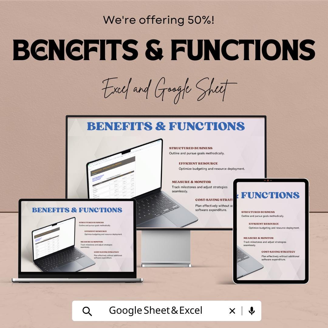 E-commerce Financial Projection Model Template | Business Forecast | Online Store Revenue Planner | Cash Flow & Profit Projection sheet
