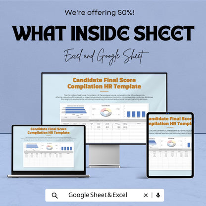 Candidate Final Score Compilation HR Template | Hiring Evaluation Spreadsheet | Candidate Scoring Dashboard | Excel & Google Sheets HR Tool