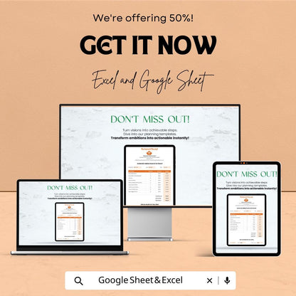 Simple Restaurant Receipt Sheet - Editable Excel & Google Sheet Template for Restaurant Orders and Transactions