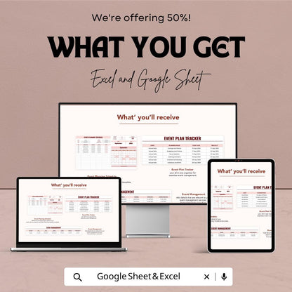 Event Planning Schedule Template | Event Planner Spreadsheet | Event Checklist & Timeline | Party Wedding Planner