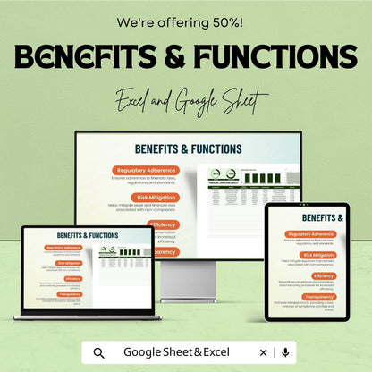 Financial Compliance Sheet Template | Excel & Google Sheets | Regulatory Checklist, Audit Trail, Deadline Tracker, Compliance Tracker