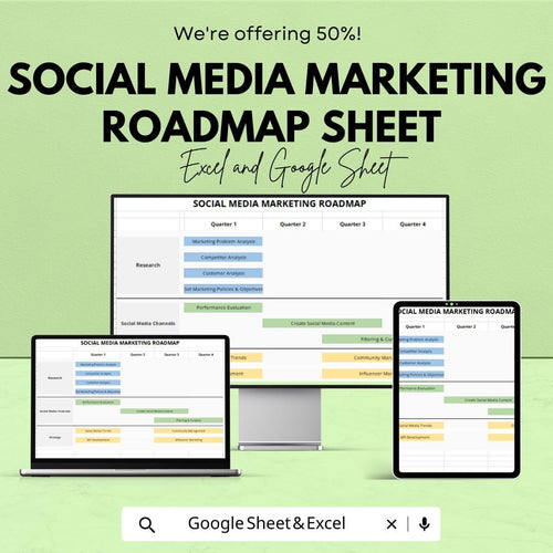 Social Media Marketing Roadmap | Excel & Sheets