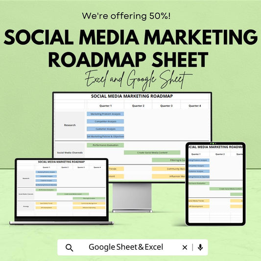 Social Media Marketing Roadmap | Excel & Sheets