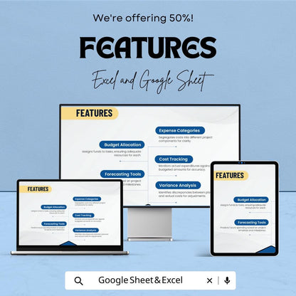 Project Budget Sheet | Excel & Google Sheets | Business Budget Template | Financial Planner | Cost Tracker | Instant Download
