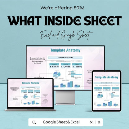 Project Cost Planner Template,  Budget Tracker, Project Expense Planner, Cost Management Spreadsheet, Business Budget Template