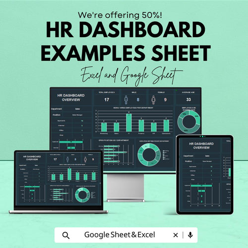 HR Dashboard Overview Sheet | Excel and Google Sheet | Employee Management, HR Metrics & Reporting Template