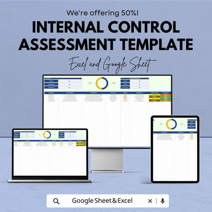Internal Control Assessment Template | Excel & Google Sheets | Risk Assessment Tool | Compliance Control Checklist